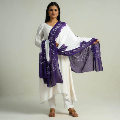 Purple - Kutch Bandhani Tie-Dye Cotton Dupatta 18