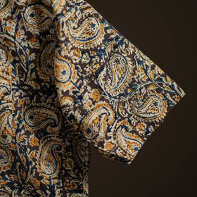 Men Half Sleeve Pedana Kalamkari Block Print Cotton Shirt 05