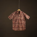 Men Half Sleeve Pedana Kalamkari Block Print Cotton Shirt 04