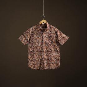 Men Half Sleeve Pedana Kalamkari Block Print Cotton Shirt 06