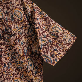 Men Half Sleeve Pedana Kalamkari Block Print Cotton Shirt 06