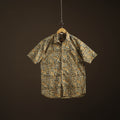 Men Half Sleeve Pedana Kalamkari Block Print Cotton Shirt 07