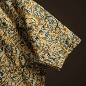 Men Half Sleeve Pedana Kalamkari Block Print Cotton Shirt 07