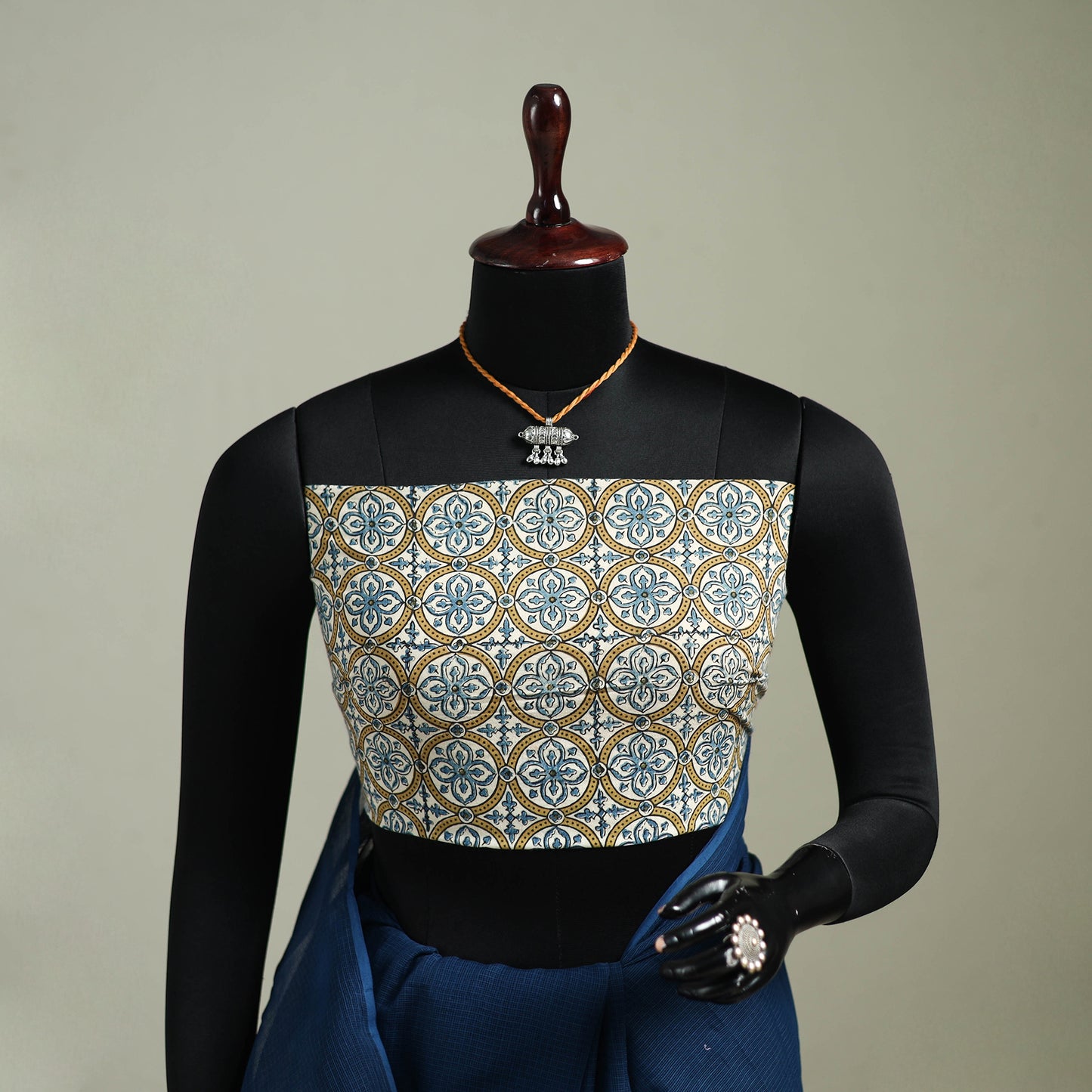 Blue - Nazaakat Kota Doria Cotton Plain Saree with Blouse & Jewellery Set 157