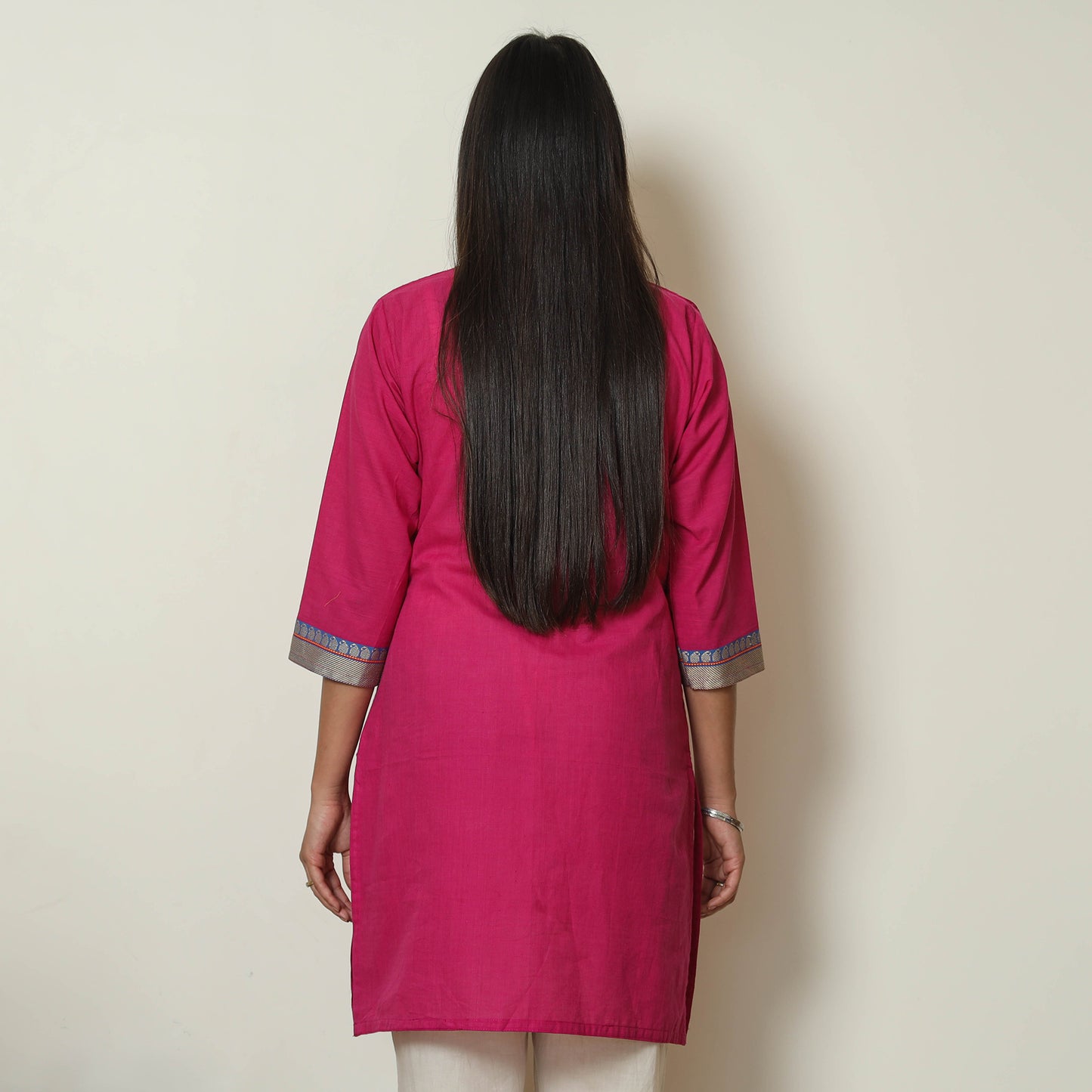 Pink - Dharwad Cotton Short Kurta 19