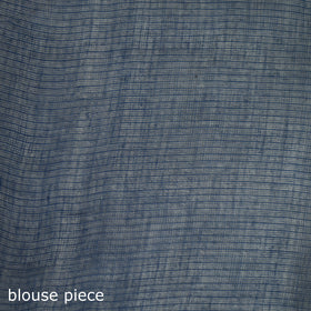 Blue - Nazaakat Kota Doria Cotton Plain Saree with Blouse & Jewellery Set 157