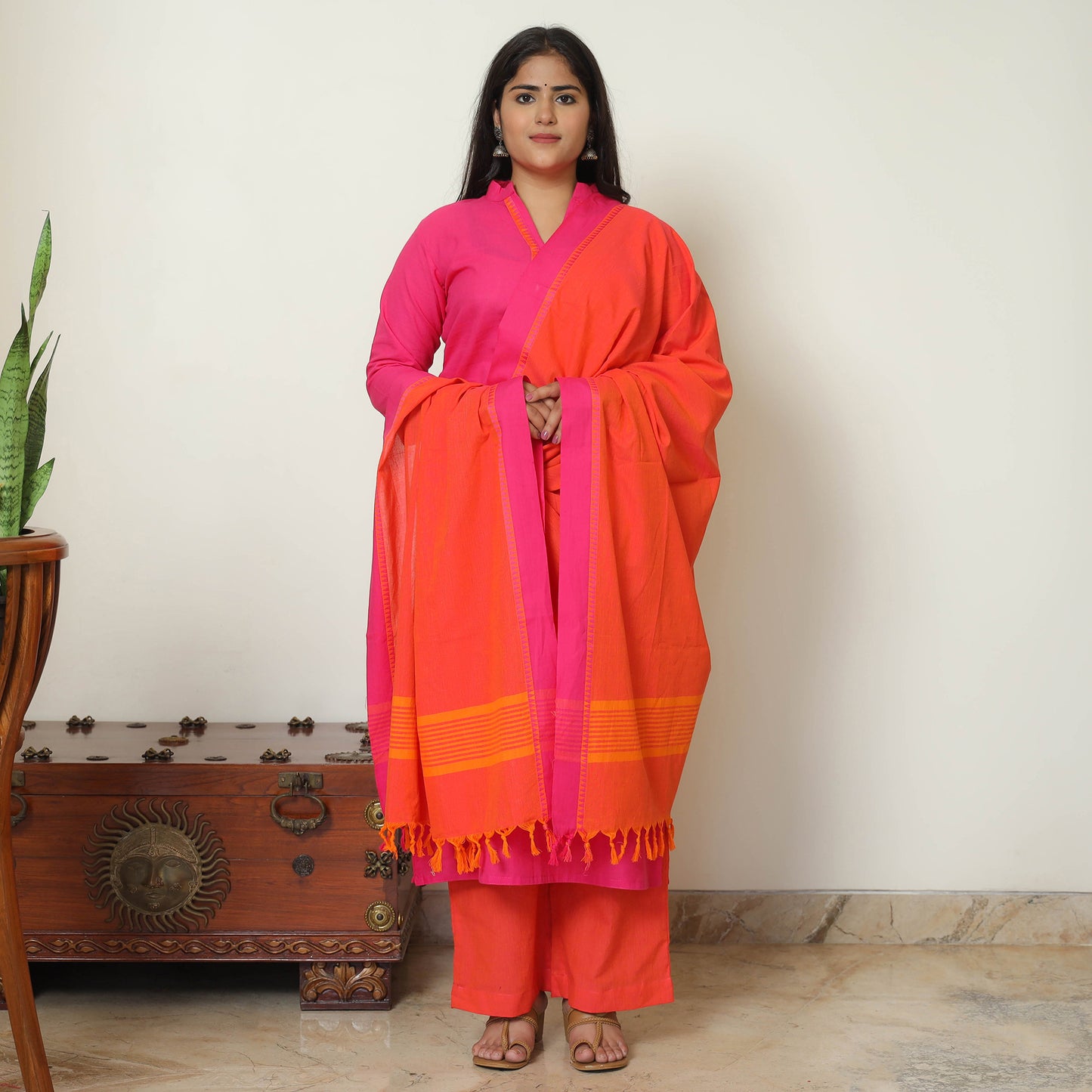 Dharwad Cotton Kurta with Palazzo & Dupatta Set 07