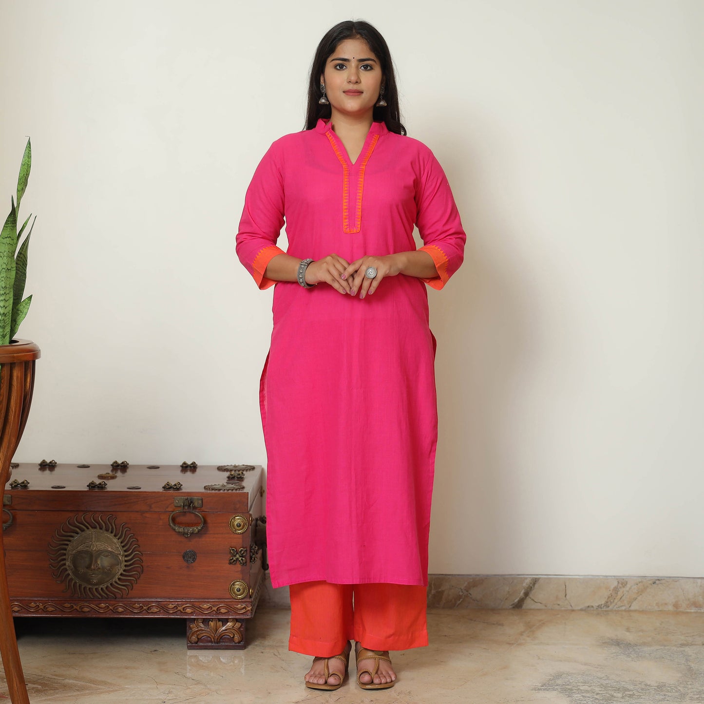 Dharwad Cotton Kurta with Palazzo & Dupatta Set 07