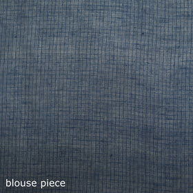 Blue - Nazaakat Kota Doria Cotton Plain Saree with Blouse & Jewellery Set 158