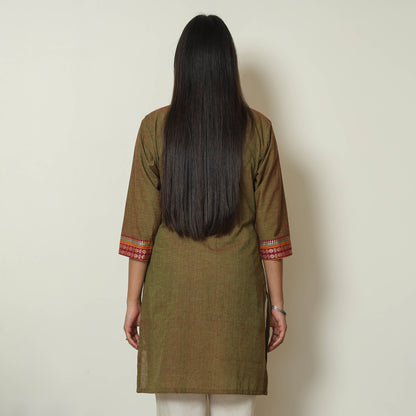 Green - Dharwad Cotton Short Kurta 17