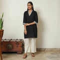 Black - Dharwad Cotton Short Kurta 16