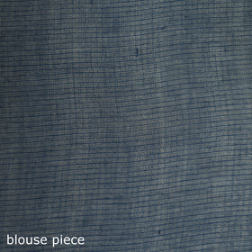 Blue - Nazaakat Kota Doria Cotton Plain Saree with Blouse & Jewellery Set 159