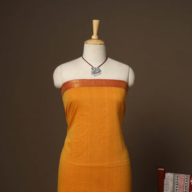 Orange - 2pc handloom cotton unstitched mangalagiri dress