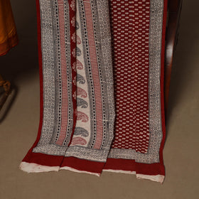 Orange - 2pc handloom cotton unstitched mangalagiri dress