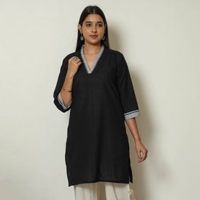 Black - Dharwad Cotton Short Kurta 16