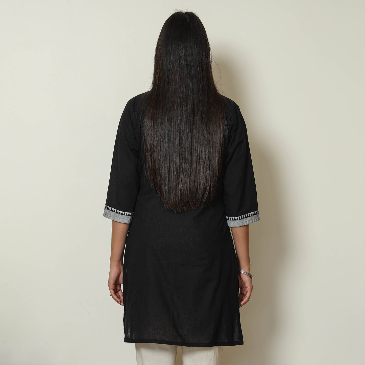 Black - Dharwad Cotton Short Kurta 16