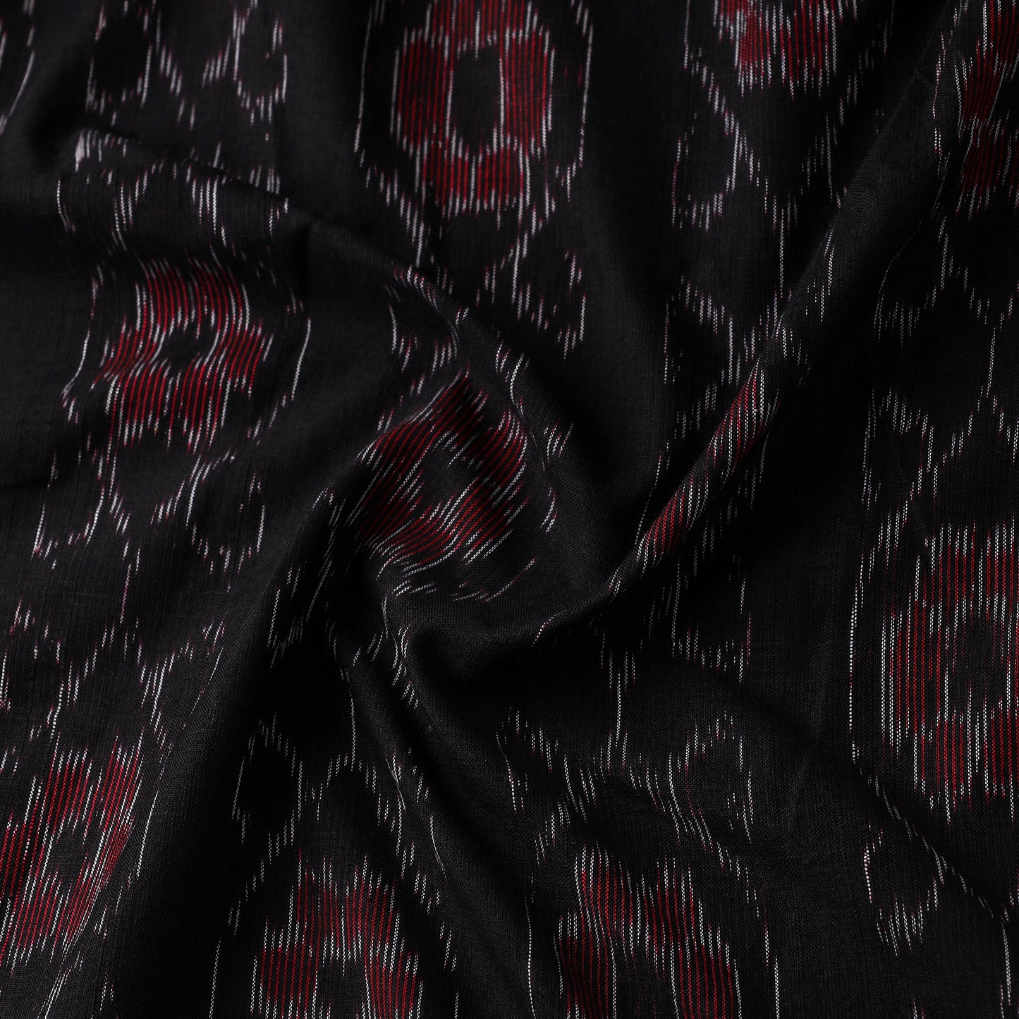 Black Cotton Sambalpuri Ikat Fabric