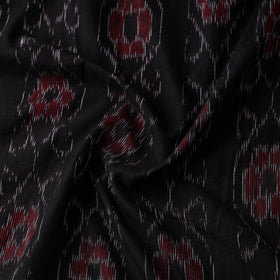 Black Cotton Sambalpuri Ikat Fabric