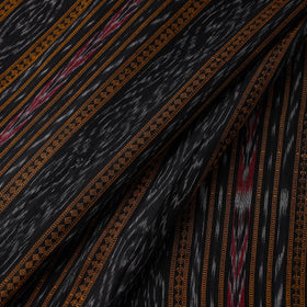 Black Cotton Sambalpuri Ikat Fabric
