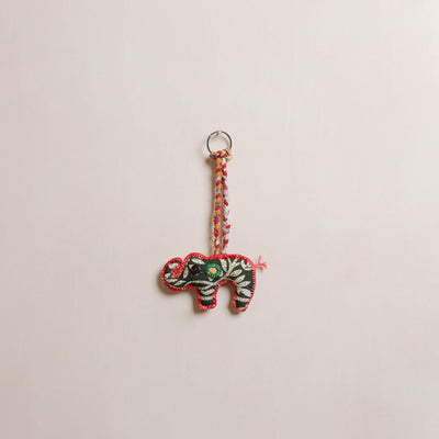 Elephant - Fabart Hand Threadwork Funky Keychain 02