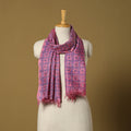 Pink - handloom tussar silk bengal kantha handwork stole 04