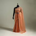 Peach - Nazaakat Kota Doria Cotton Plain Saree with Blouse & Jewellery Set 165