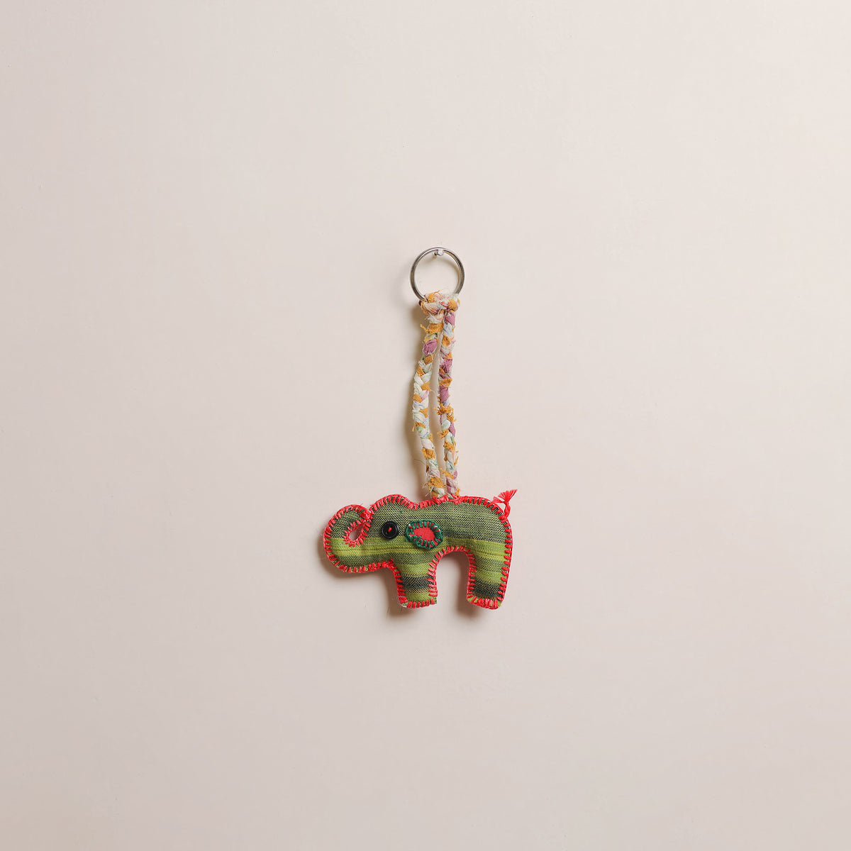 Elephant - Fabart Hand Threadwork Funky Keychain 05