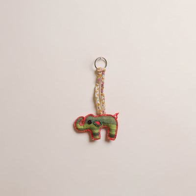 Elephant - Fabart Hand Threadwork Funky Keychain 05