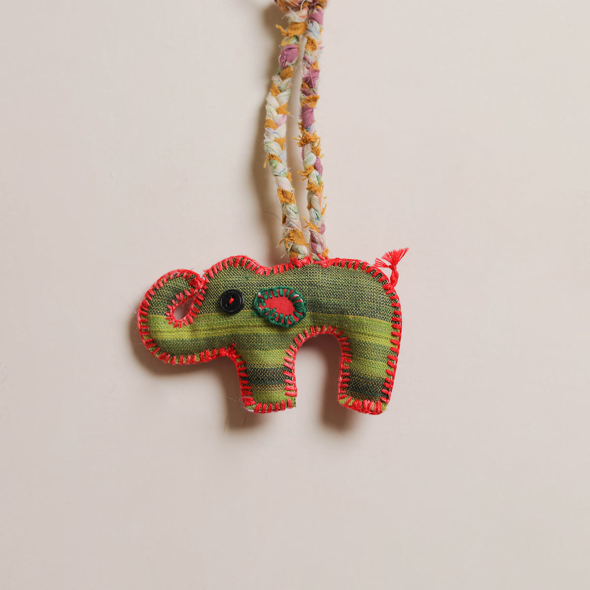 Elephant - Fabart Hand Threadwork Funky Keychain 05