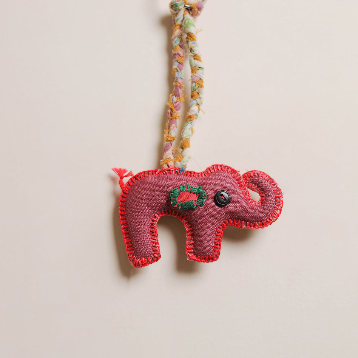 Elephant - Fabart Hand Threadwork Funky Keychain 05