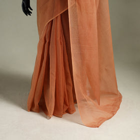 Peach - Nazaakat Kota Doria Cotton Plain Saree with Blouse & Jewellery Set 165
