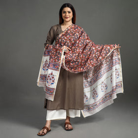  Handloom Chanderi Silk Sanganeri Print Dupatta