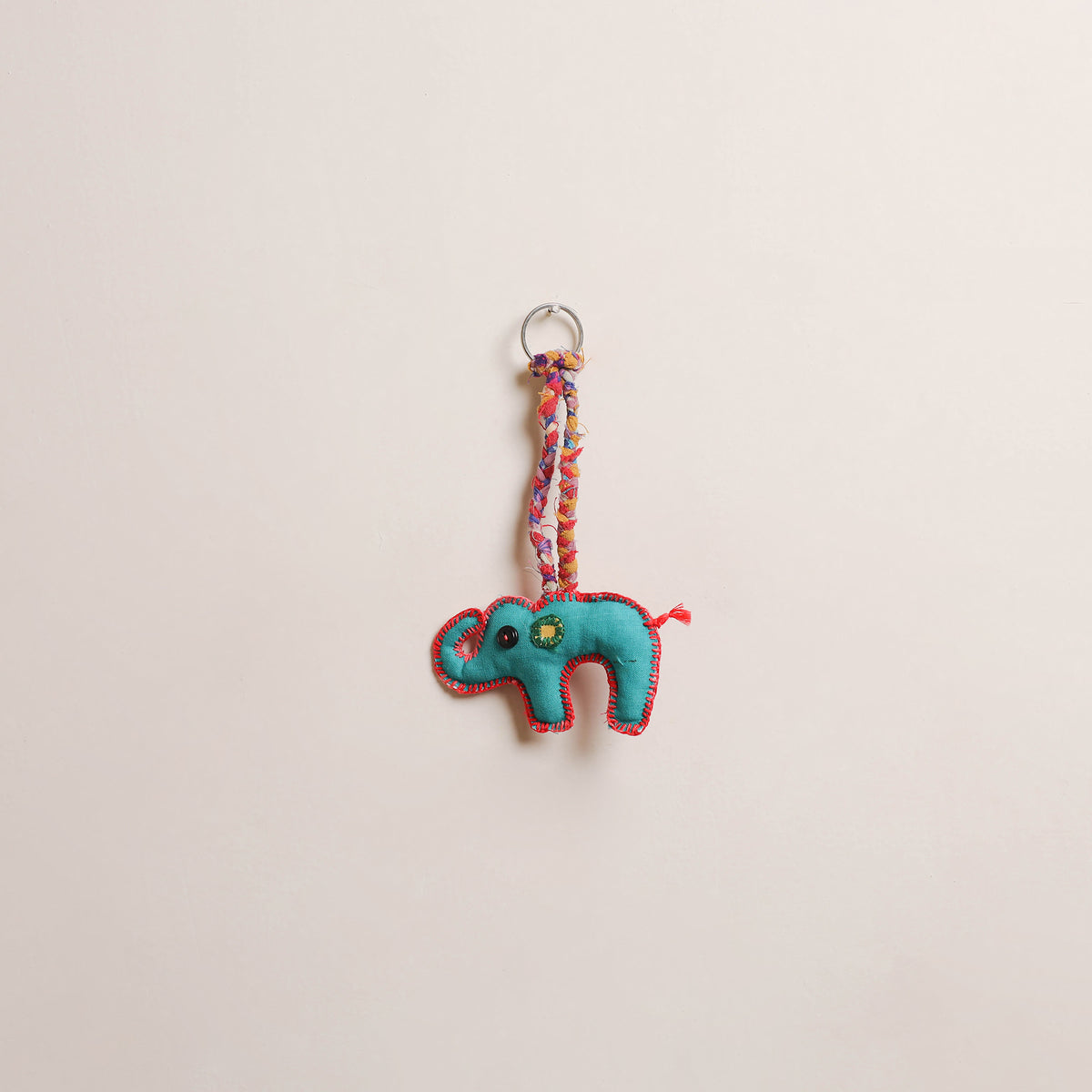 Elephant - Fabart Hand Threadwork Funky Keychain 07