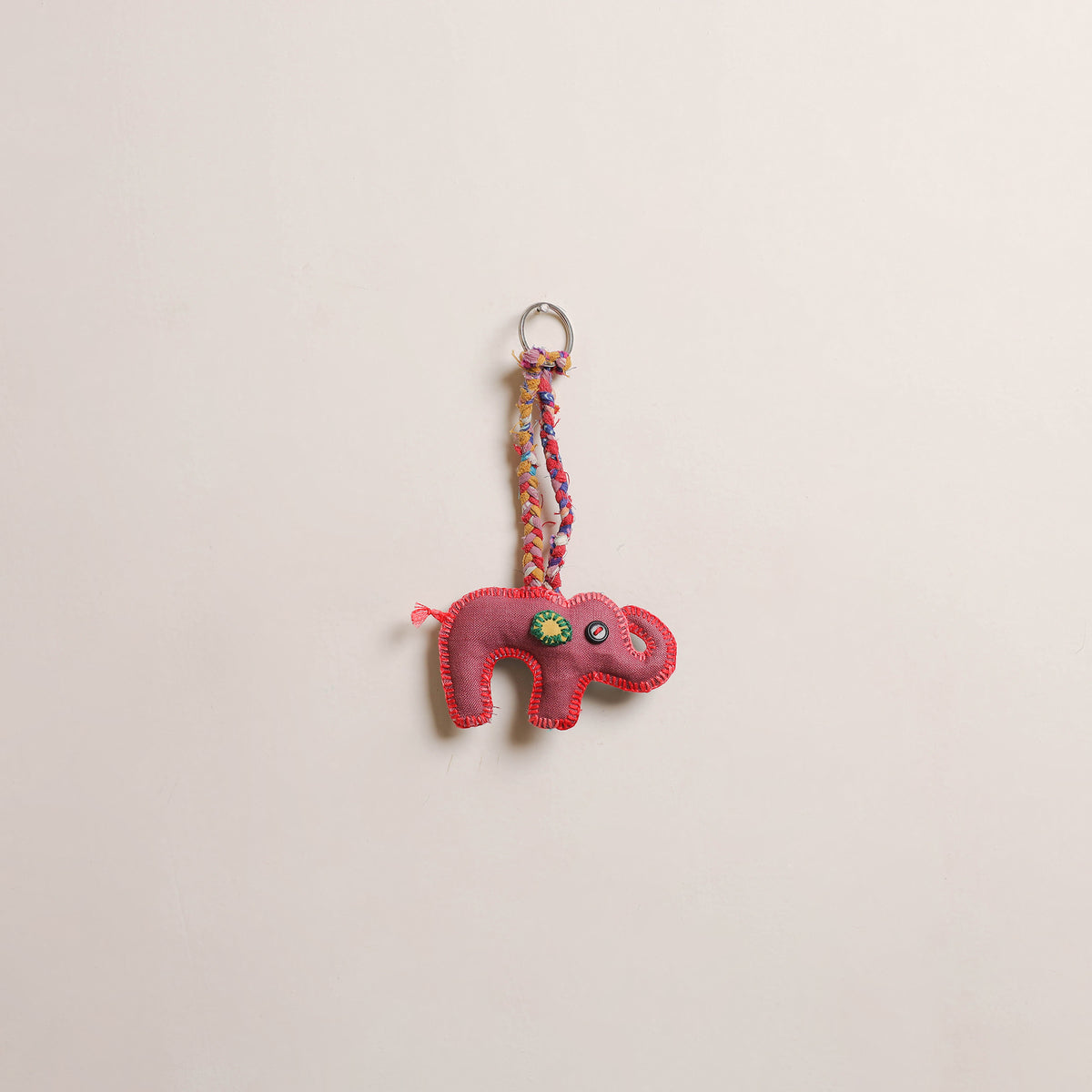 Elephant - Fabart Hand Threadwork Funky Keychain 07
