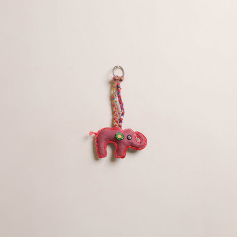 Elephant - Fabart Hand Threadwork Funky Keychain 07