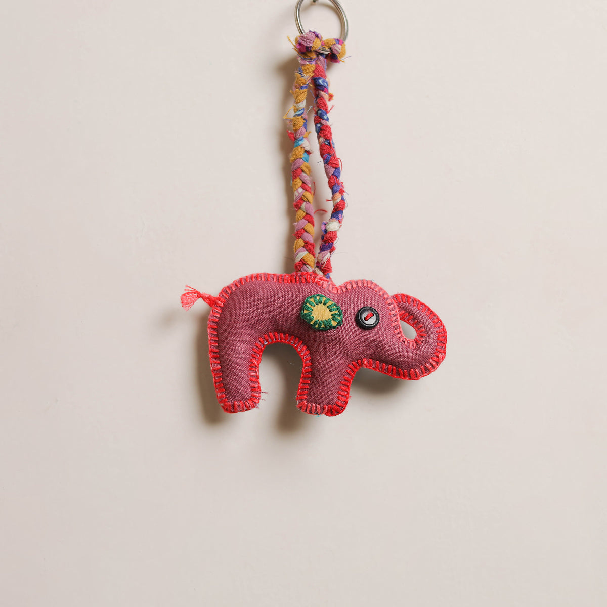 Elephant - Fabart Hand Threadwork Funky Keychain 07