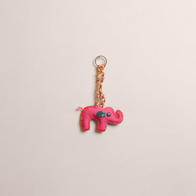 Elephant - Fabart Hand Threadwork Funky Keychain 08