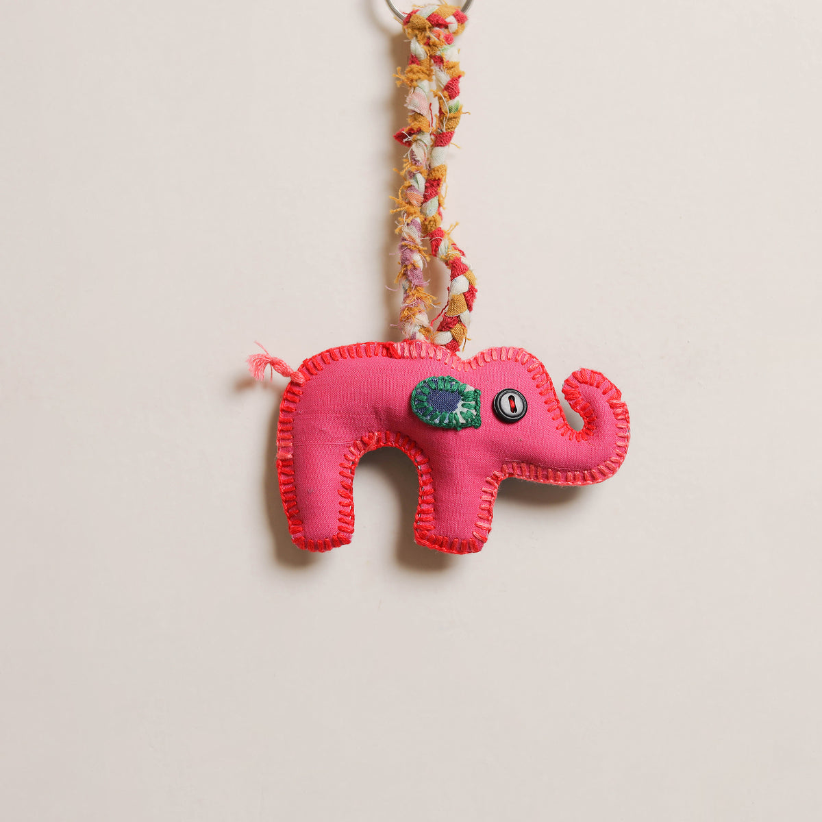 Elephant - Fabart Hand Threadwork Funky Keychain 08