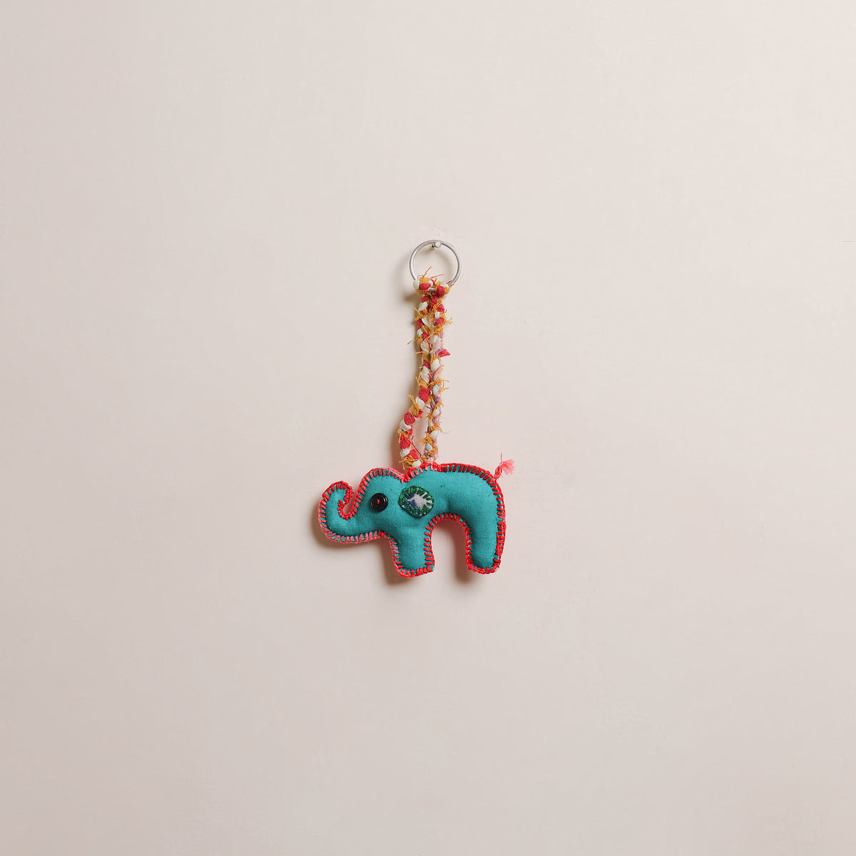 Elephant - Fabart Hand Threadwork Funky Keychain 08