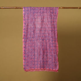 Pink - handloom tussar silk bengal kantha handwork stole 01
