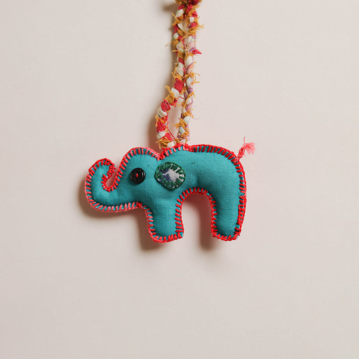 Elephant - Fabart Hand Threadwork Funky Keychain 08
