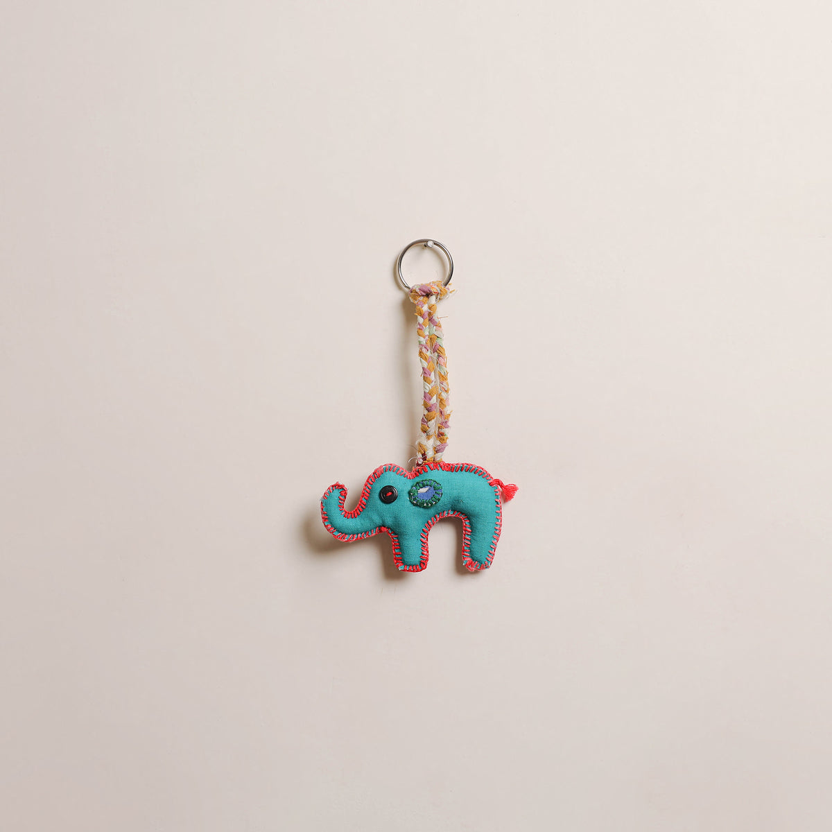 Elephant - Fabart Hand Threadwork Funky Keychain 09