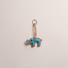 Elephant - Fabart Hand Threadwork Funky Keychain 09