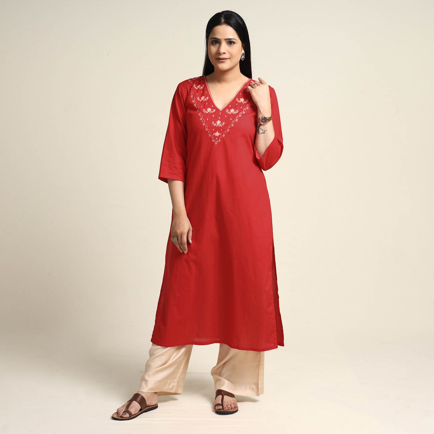 embroidery cotton kurta