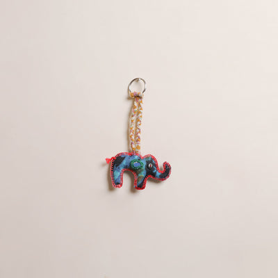 Elephant - Fabart Hand Threadwork Funky Keychain 09