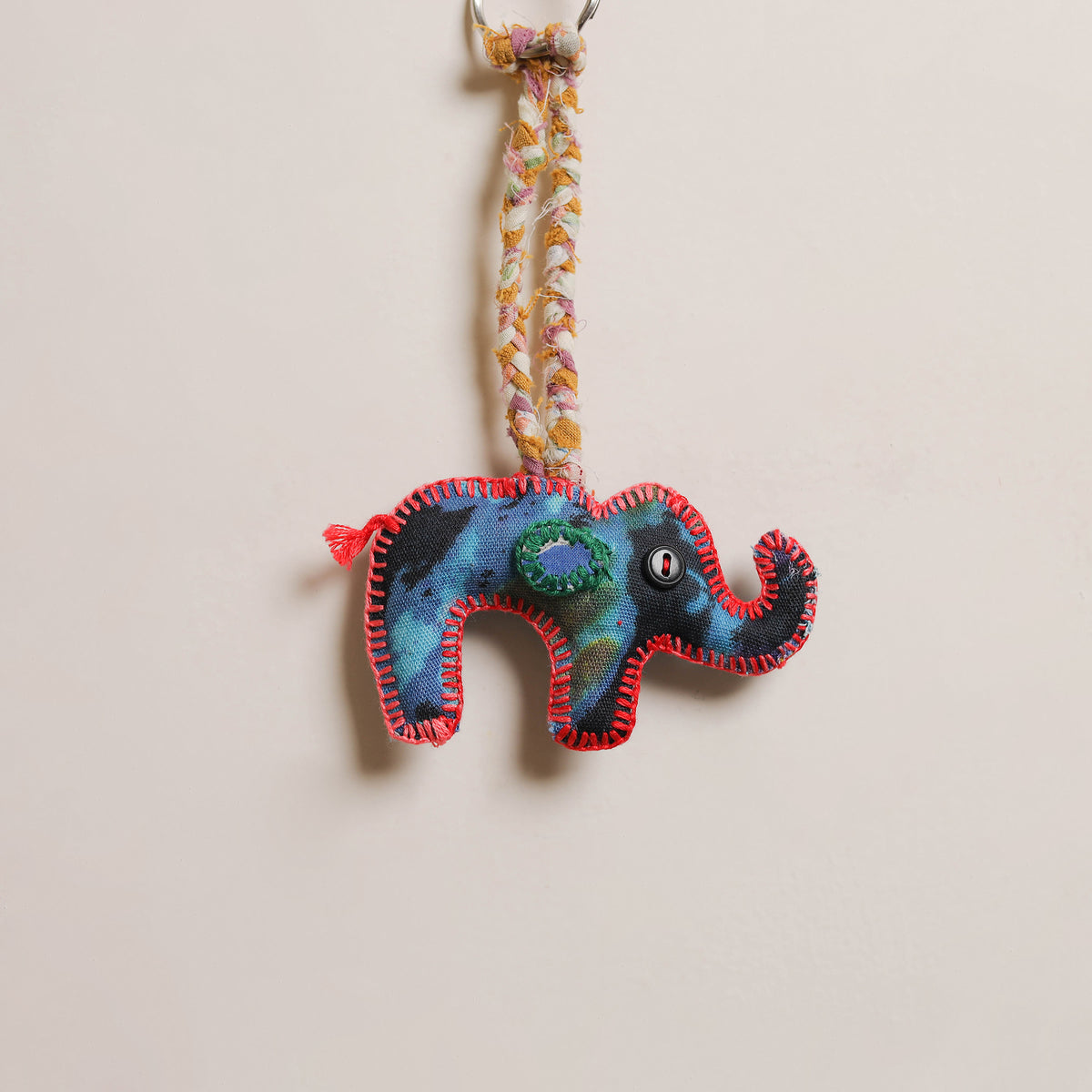 Elephant - Fabart Hand Threadwork Funky Keychain 09