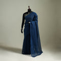 Blue - Nazaakat Kota Doria Cotton Plain Saree with Blouse & Jewellery Set 167