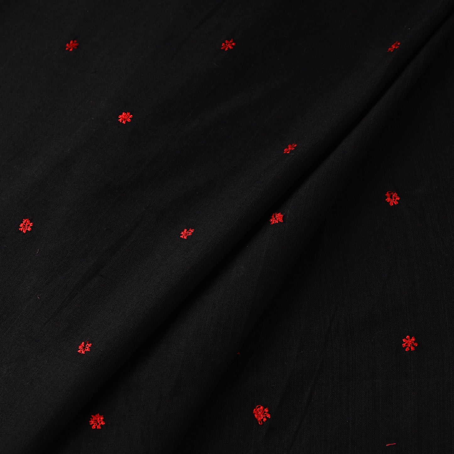 Black - Thread Buti Cotton Plain Fabric 10