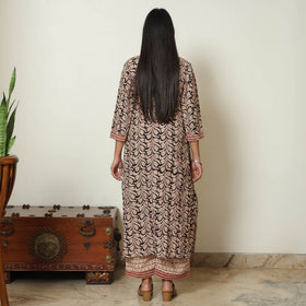 Beige - Bagru Block Printed Cotton Kurta with Palazzo & Kota Doria Dupatta Set 12