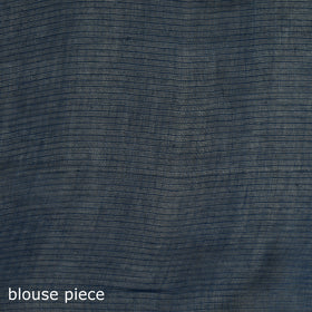 Blue - Nazaakat Kota Doria Cotton Plain Saree with Blouse & Jewellery Set 167